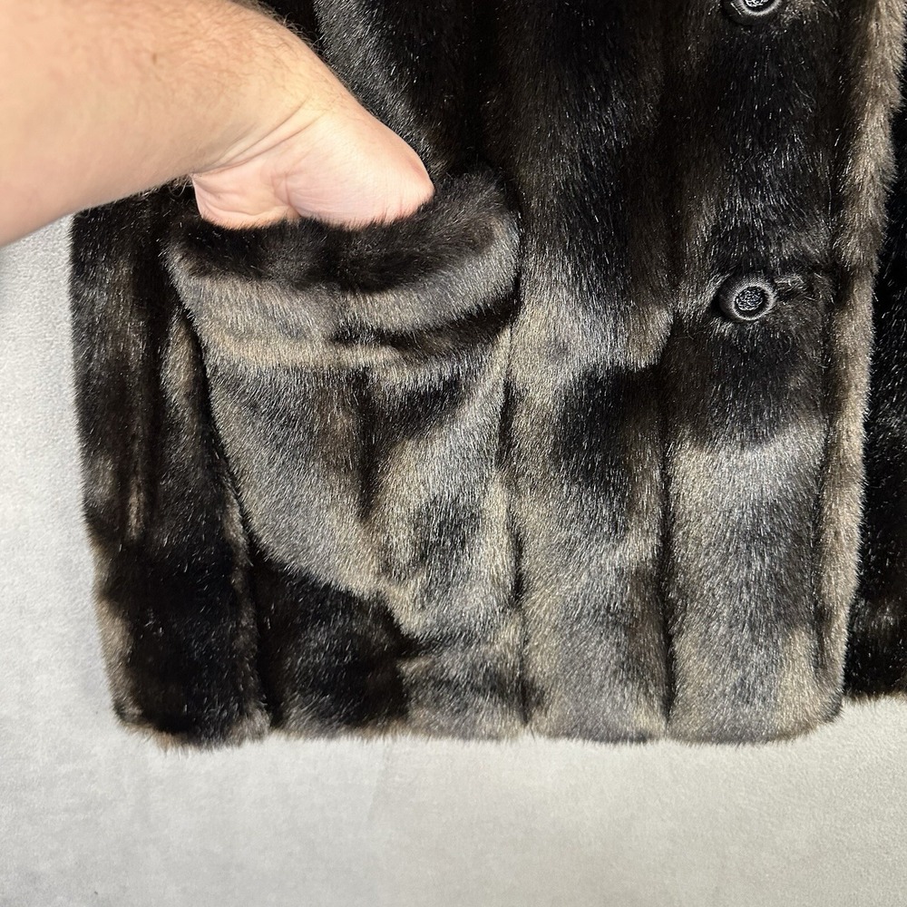 Vintage Women’s Tissavel France Faux Fur Chocolate Brown Union Made Size M - Picture 4 of 15